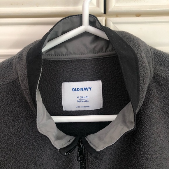Old Navy youth grey fleece zip jacket - Picture 8 of 10